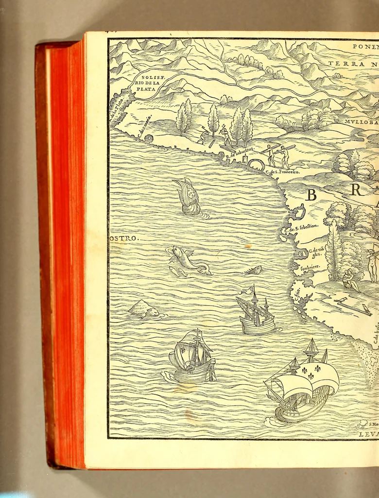 An illustration from Terzo volume delle nauigationi et viaggi nel quale si contengono le nauigationi al Mondo Nuouo ... le nauigationi fatte dipoi alle dette Indie ... Si come dimostrano le diuerse relationi,, 1556, leaf 938