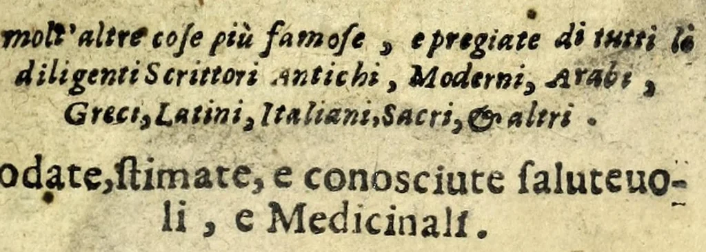 An illustration from Tesoro delle gioie : trattato curioso, nel quale si dichiara breuemente le virtù, qualità, e proprietà delle gioie, come perle, gemme, auori, vnicorni, bezaari, cocco, malacca, balsami, contr' herba, muschio, ambra, zibetto : e molt' altre cose più famose, e pregiate di tutti li diligenti scrittori antichi, moderni, arabi, greci, latini, italiani, sacri, & altri : lodate, stimate e conosciute saluteuoli e medicinali, 1676, leaf 5