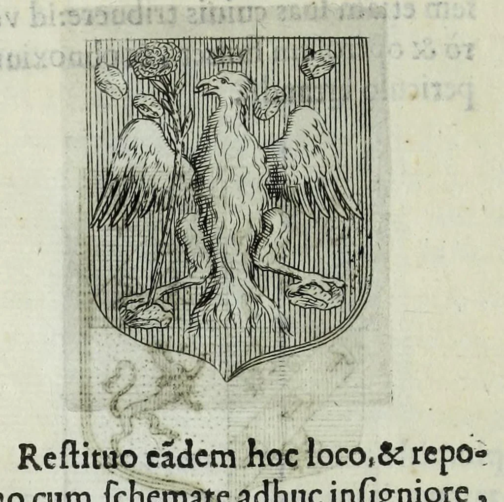 An illustration from Tesserae gentilitiae, 1638, leaf 672