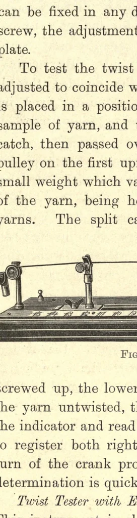 An illustration from The technical testing of yarns and textile fabrics : with reference to official specifications, 1898, leaf 111