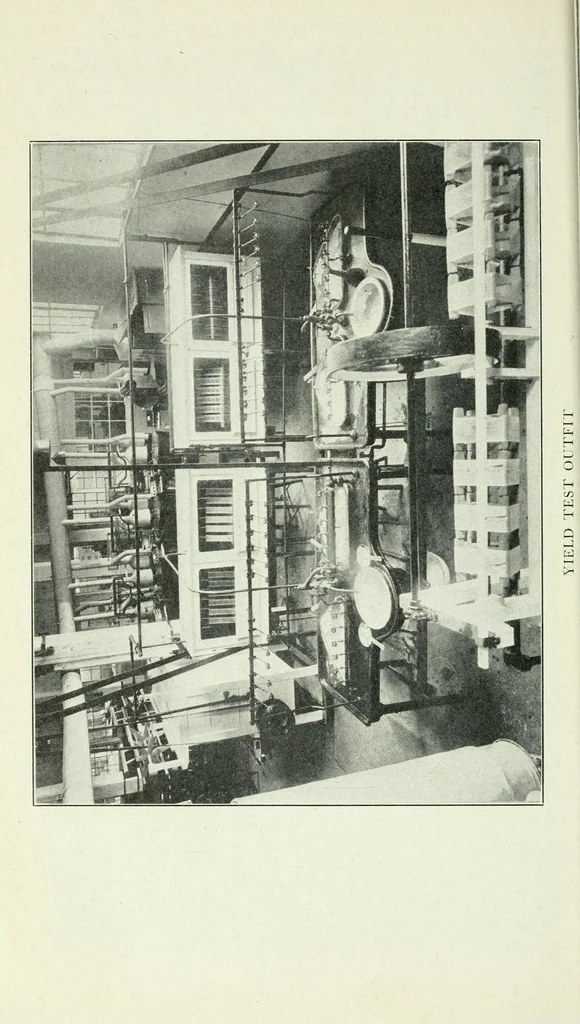 An illustration from Tests analyses and research : instruments and textile storage : useful tables and publications, 1923, leaf 38