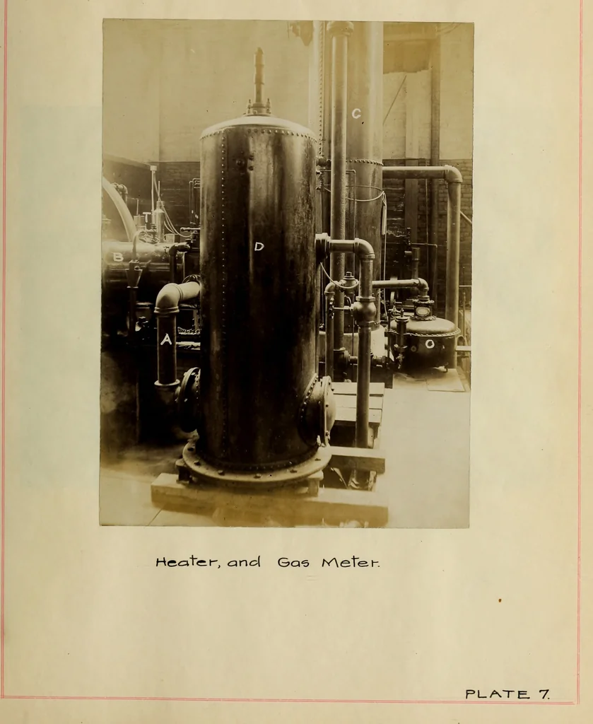 An illustration from Tests of an Otto suction gas producer and gas engine, 1906, leaf 48