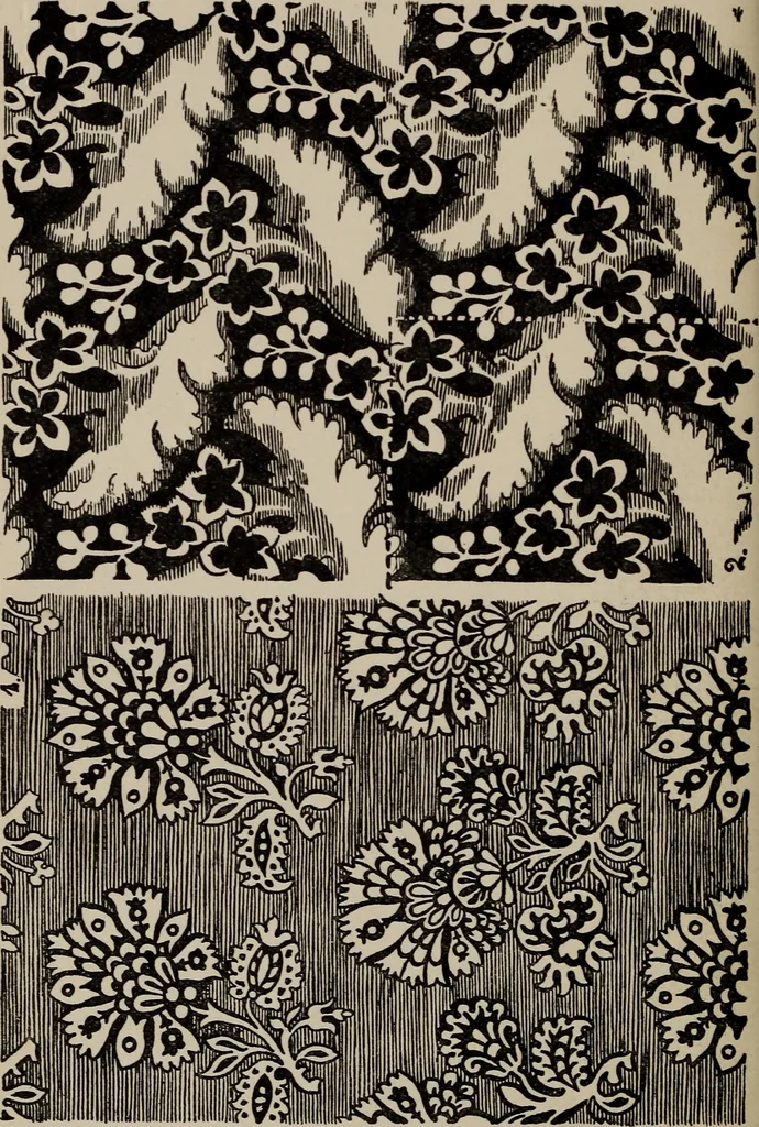 An illustration from A text book dealing with ornamental design for woven fabrics, 1897, leaf 111