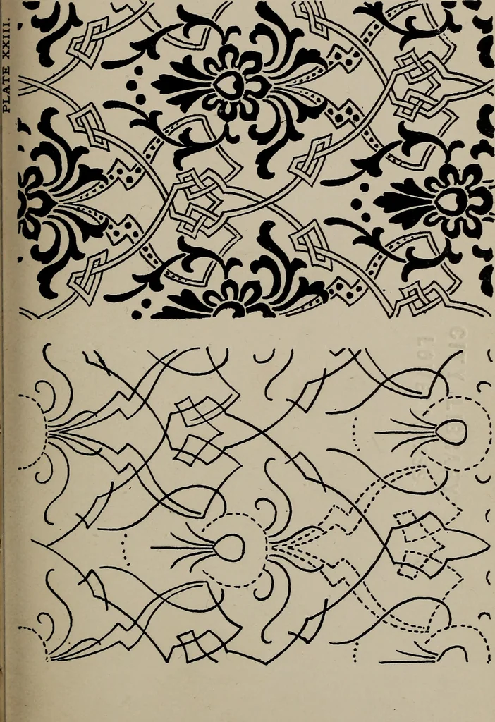 An illustration from A text book dealing with ornamental design for woven fabrics, 1897, leaf 114