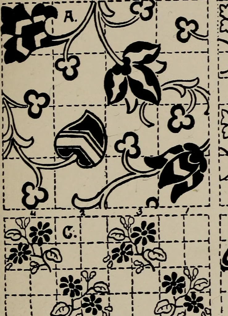 An illustration from A text book dealing with ornamental design for woven fabrics, 1897, leaf 126