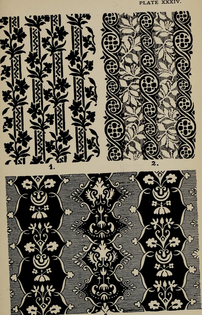 An illustration from A text book dealing with ornamental design for woven fabrics, 1897, leaf 156