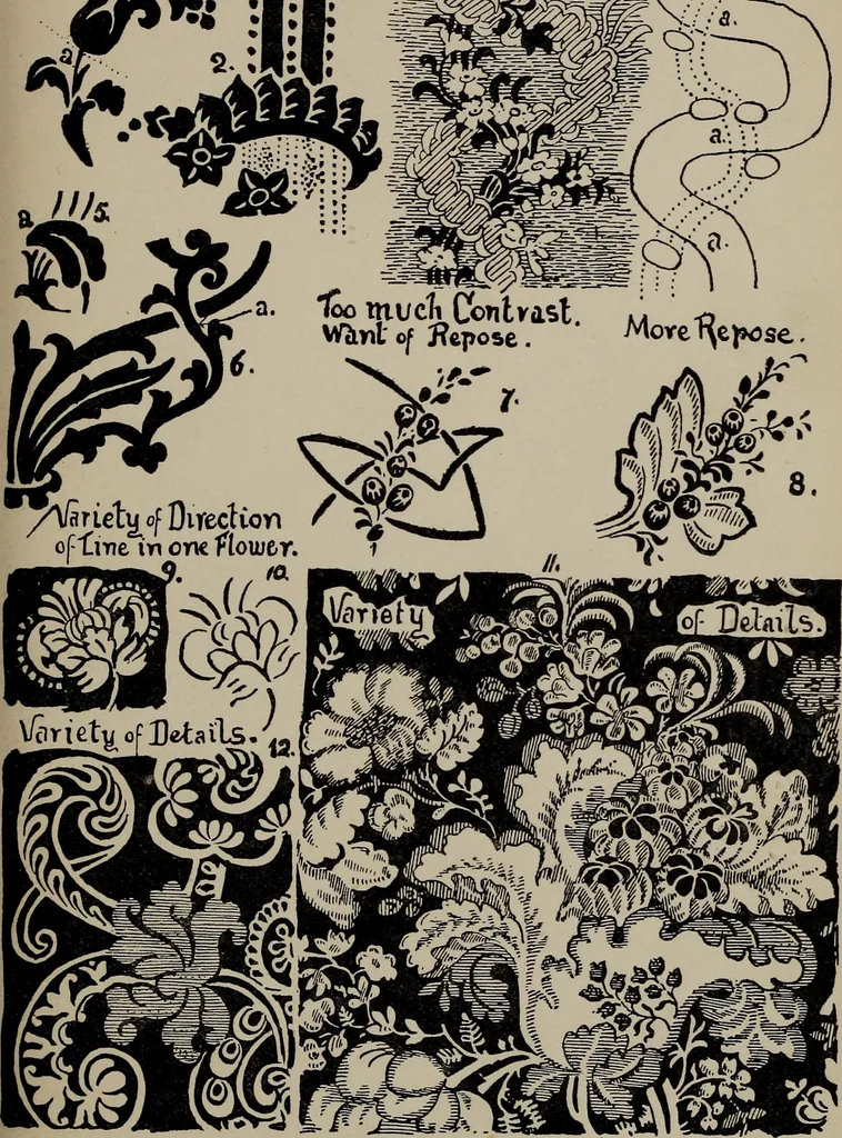 An illustration from A text book dealing with ornamental design for woven fabrics, 1897, leaf 164