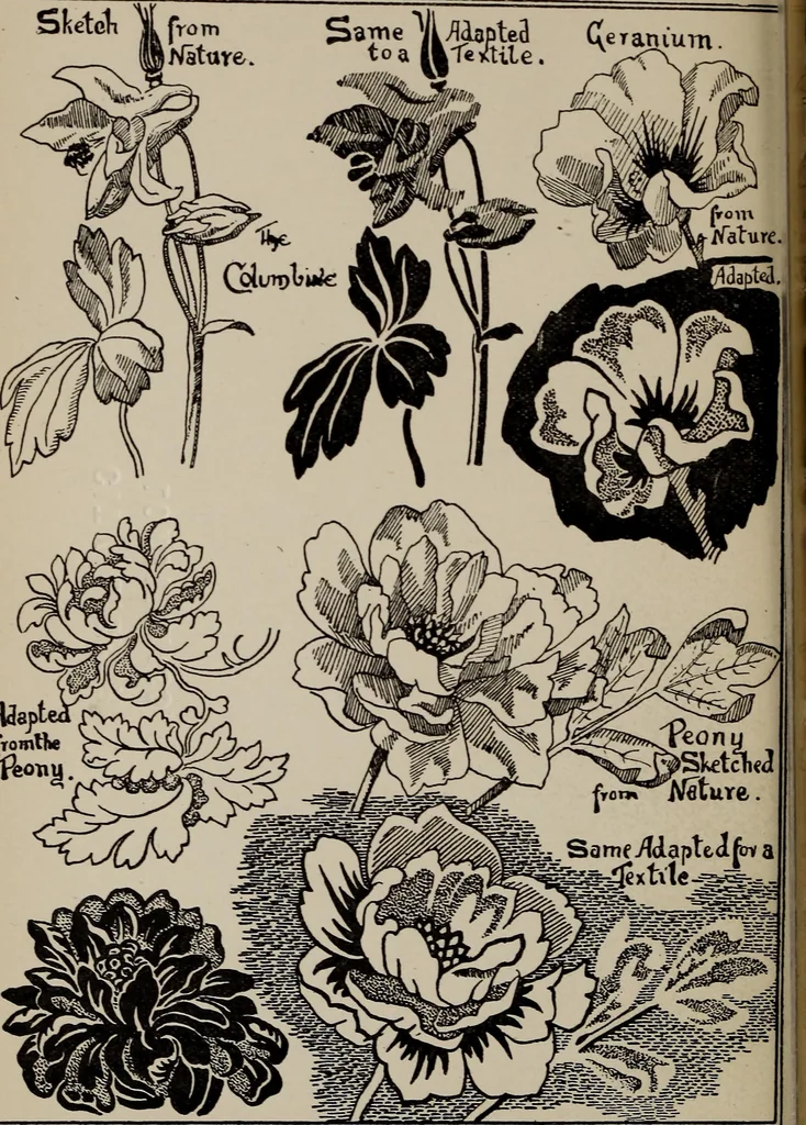 An illustration from A text book dealing with ornamental design for woven fabrics, 1897, leaf 207