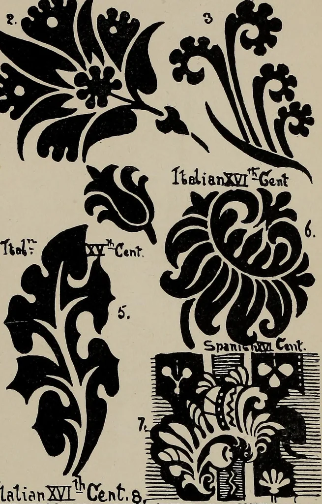 An illustration from A text book dealing with ornamental design for woven fabrics, 1897, leaf 230