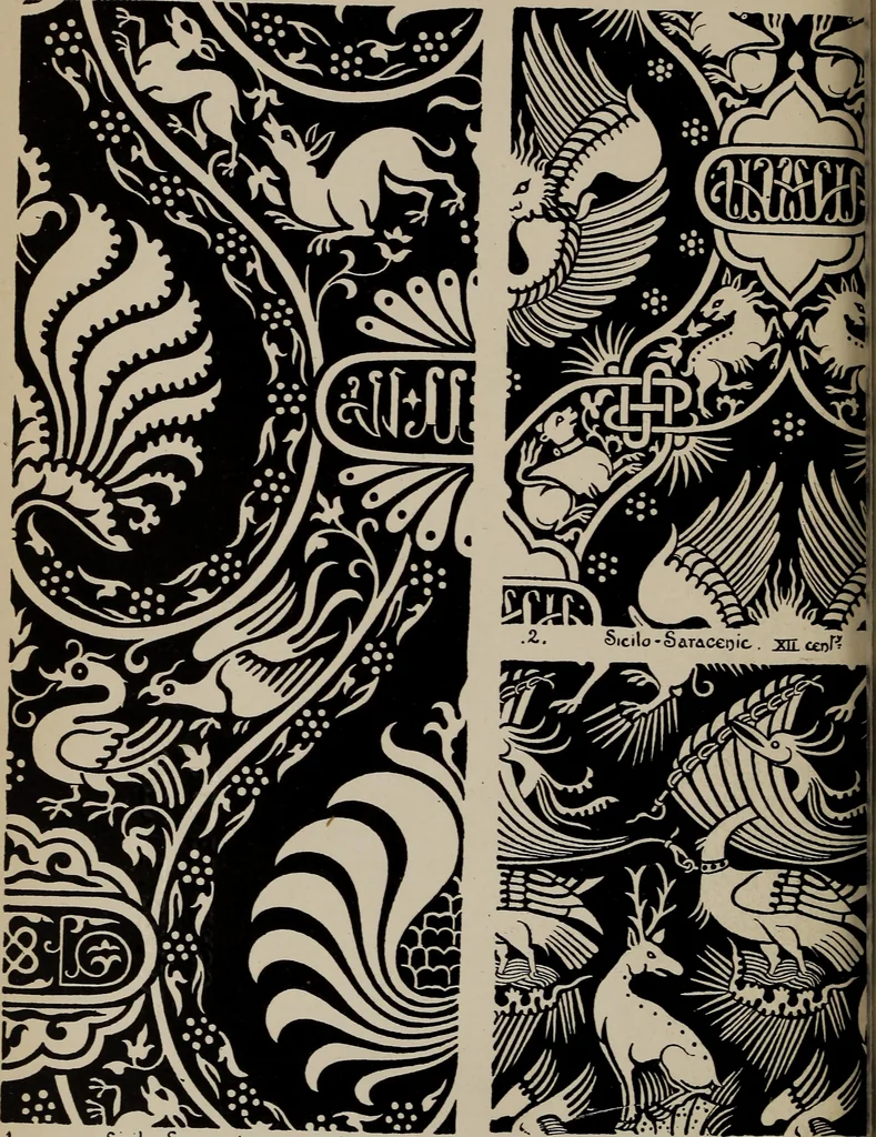 An illustration from A text book dealing with ornamental design for woven fabrics, 1897, leaf 241