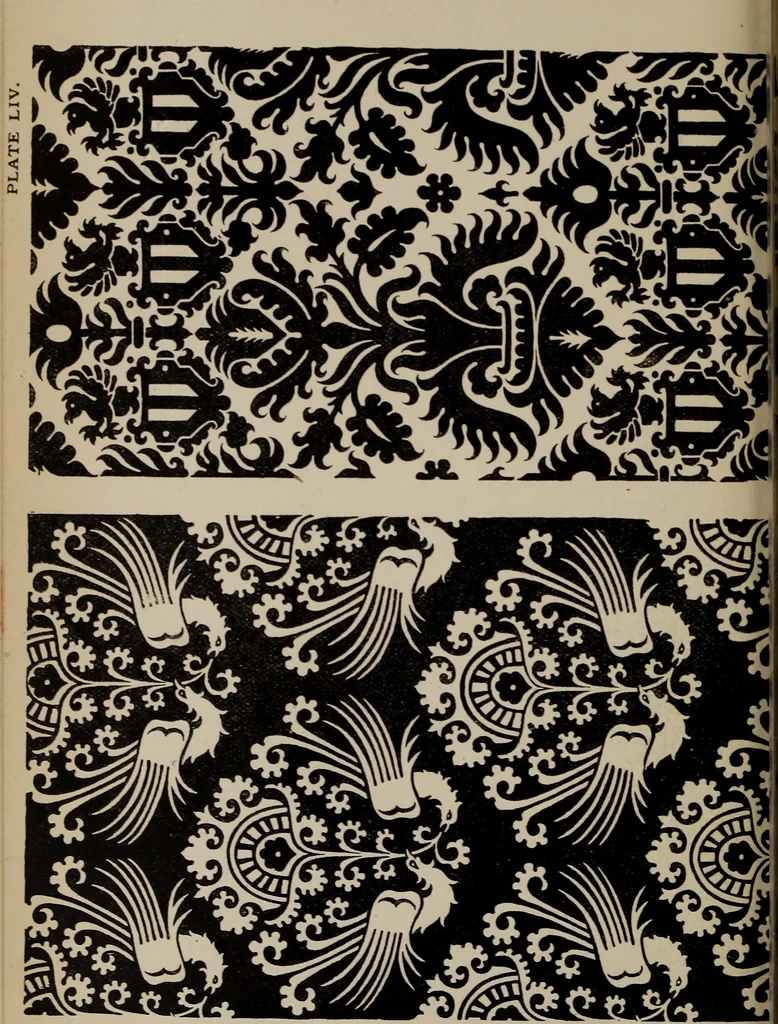An illustration from A text book dealing with ornamental design for woven fabrics, 1897, leaf 247