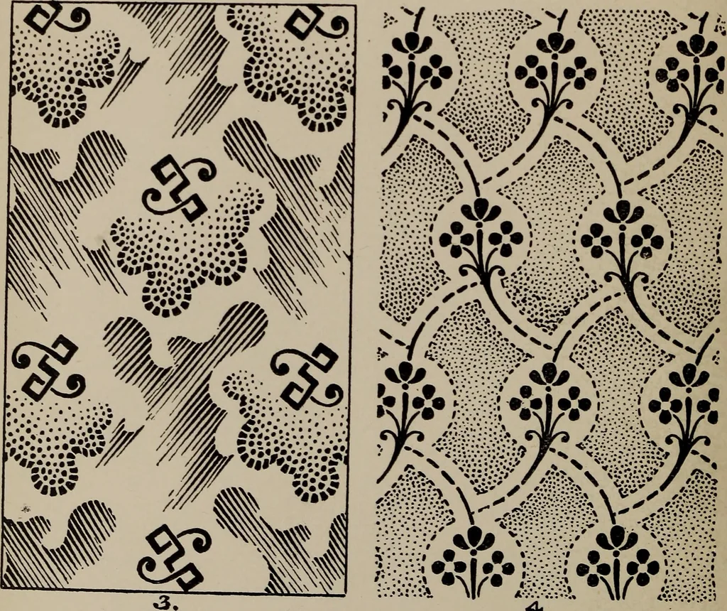 An illustration from A text book dealing with ornamental design for woven fabrics, 1897, leaf 261