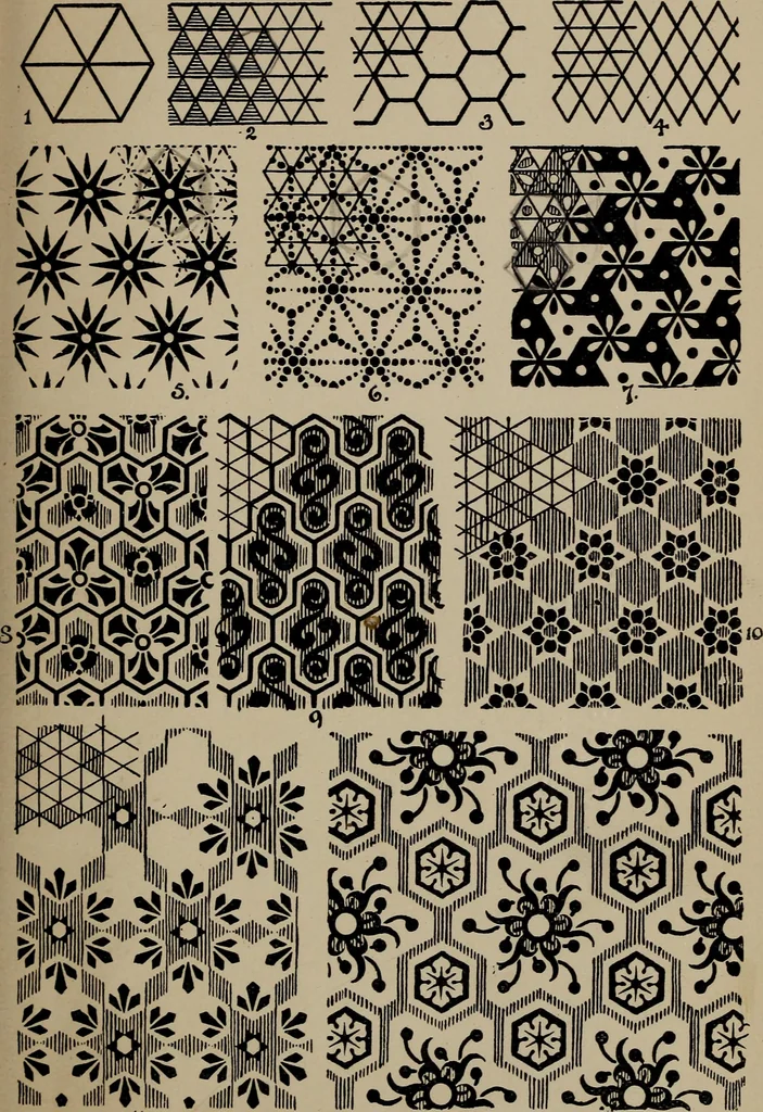 An illustration from A text book dealing with ornamental design for woven fabrics, 1897, leaf 40