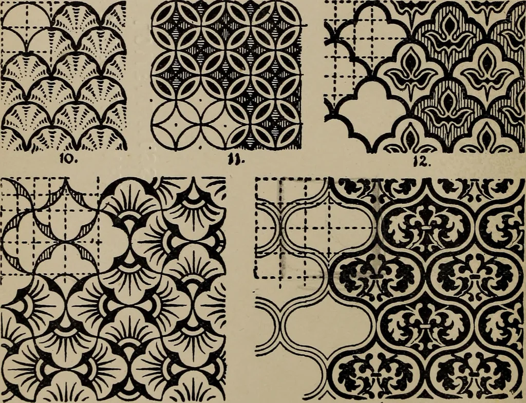 An illustration from A text book dealing with ornamental design for woven fabrics, 1897, leaf 43