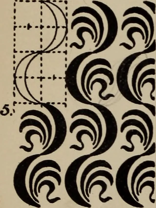 An illustration from A text book dealing with ornamental design for woven fabrics, 1897, leaf 47