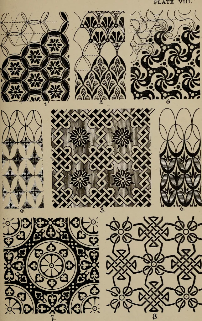 An illustration from A text book dealing with ornamental design for woven fabrics, 1897, leaf 50