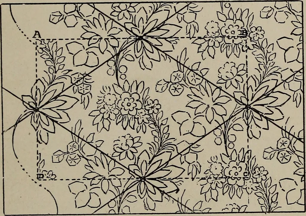 An illustration from A text book dealing with ornamental design for woven fabrics, 1897, leaf 72