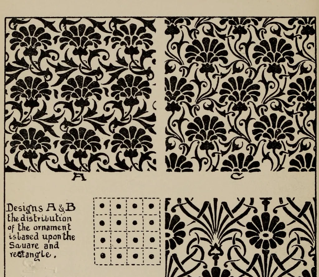 An illustration from A text book dealing with ornamental design for woven fabrics, 1897, leaf 95