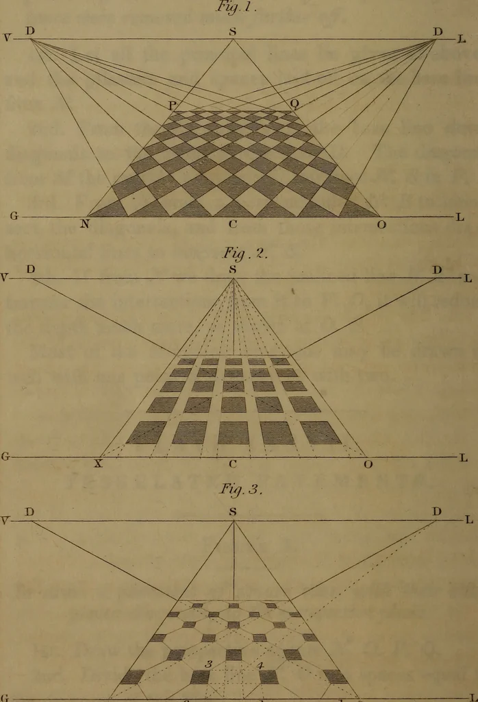 An illustration from A text book of geometrical drawing : abridged from the octavo edition : for the use of schools in which the definitions and rules of geometry are familiarly explained, the practical problems are arranged from the most simple to the more complex, and in their description technicalities are avoided as much as possible : with an introduction to isometrical drawing : and an essay on linear perspective and shadows ..., 1849, leaf 193