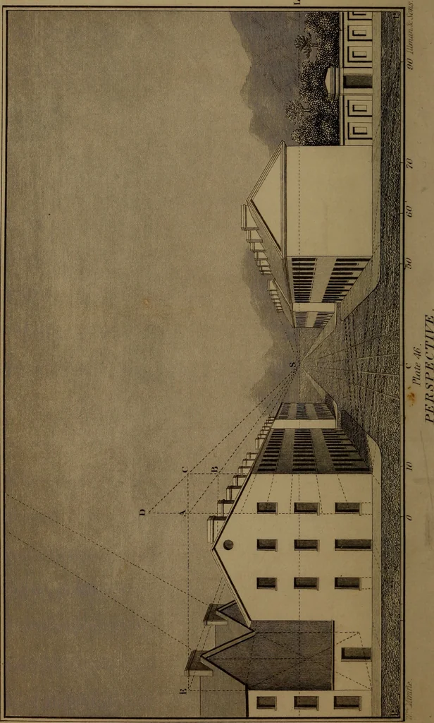 An illustration from A text book of geometrical drawing : abridged from the octavo edition : for the use of schools in which the definitions and rules of geometry are familiarly explained, the practical problems are arranged from the most simple to the more complex, and in their description technicalities are avoided as much as possible : with an introduction to isometrical drawing : and an essay on linear perspective and shadows ..., 1849, leaf 7