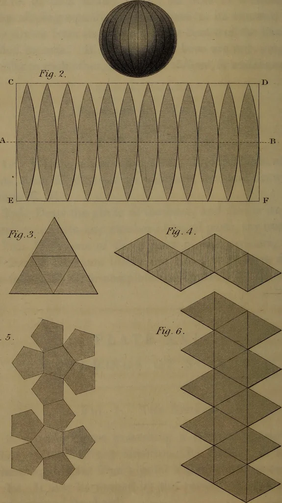 An illustration from A text book of geometrical drawing : abridged from the octavo edition : for the use of schools in which the definitions and rules of geometry are familiarly explained, the practical problems are arranged from the most simple to the more complex, and in their description technicalities are avoided as much as possible : with an introduction to isometrical drawing : and an essay on linear perspective and shadows ..., 1849, leaf 97