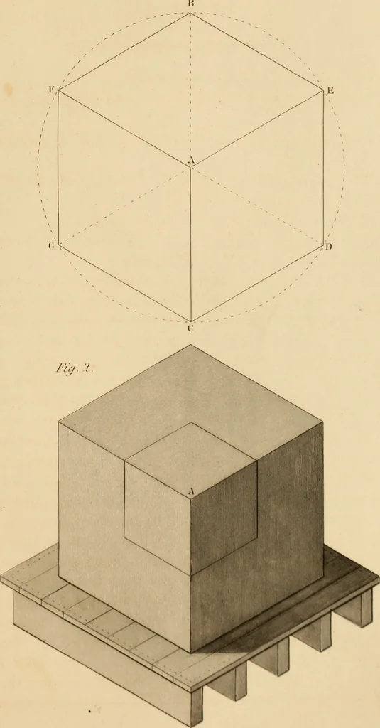 An illustration from A text book of geometrical drawing, for the use of mechanics and schools, in which the definitions and rules of geometry are familiarly explained, 1849, leaf 160