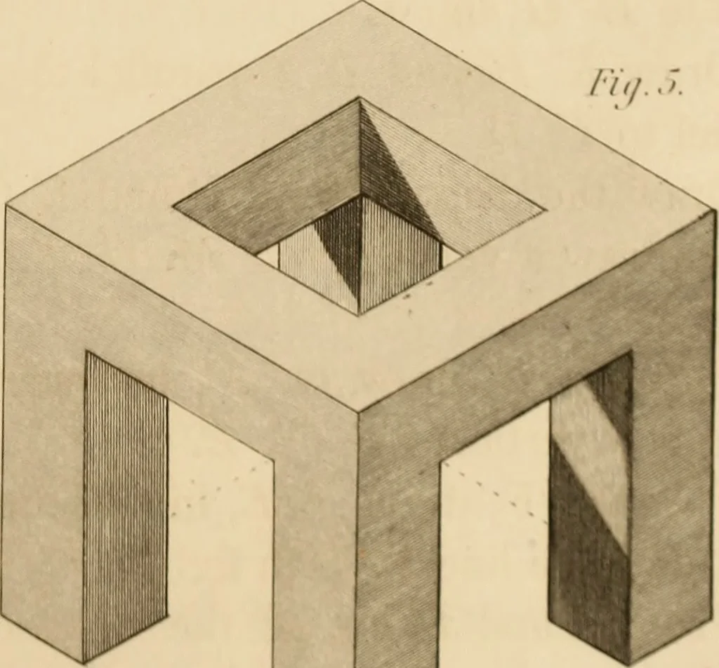 An illustration from A text book of geometrical drawing, for the use of mechanics and schools, in which the definitions and rules of geometry are familiarly explained, 1849, leaf 166