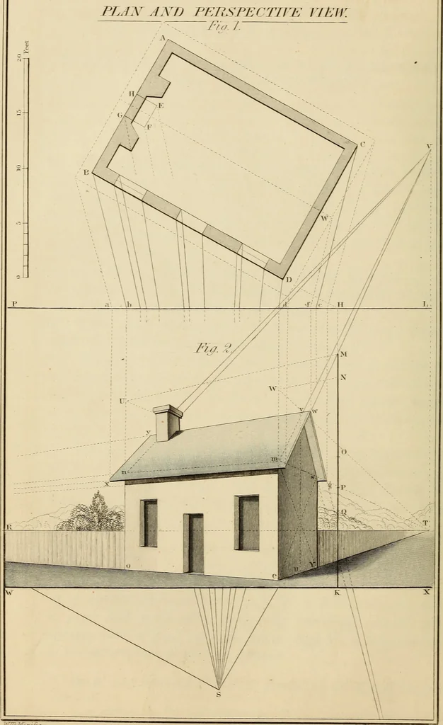 An illustration from A text book of geometrical drawing, for the use of mechanics and schools, in which the definitions and rules of geometry are familiarly explained, 1849, leaf 221