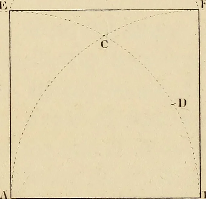 An illustration from A text book of geometrical drawing, for the use of mechanics and schools, in which the definitions and rules of geometry are familiarly explained, 1849, leaf 41