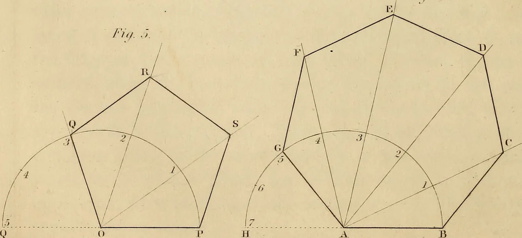 An illustration from A text book of geometrical drawing, for the use of mechanics and schools, in which the definitions and rules of geometry are familiarly explained, 1849, leaf 41