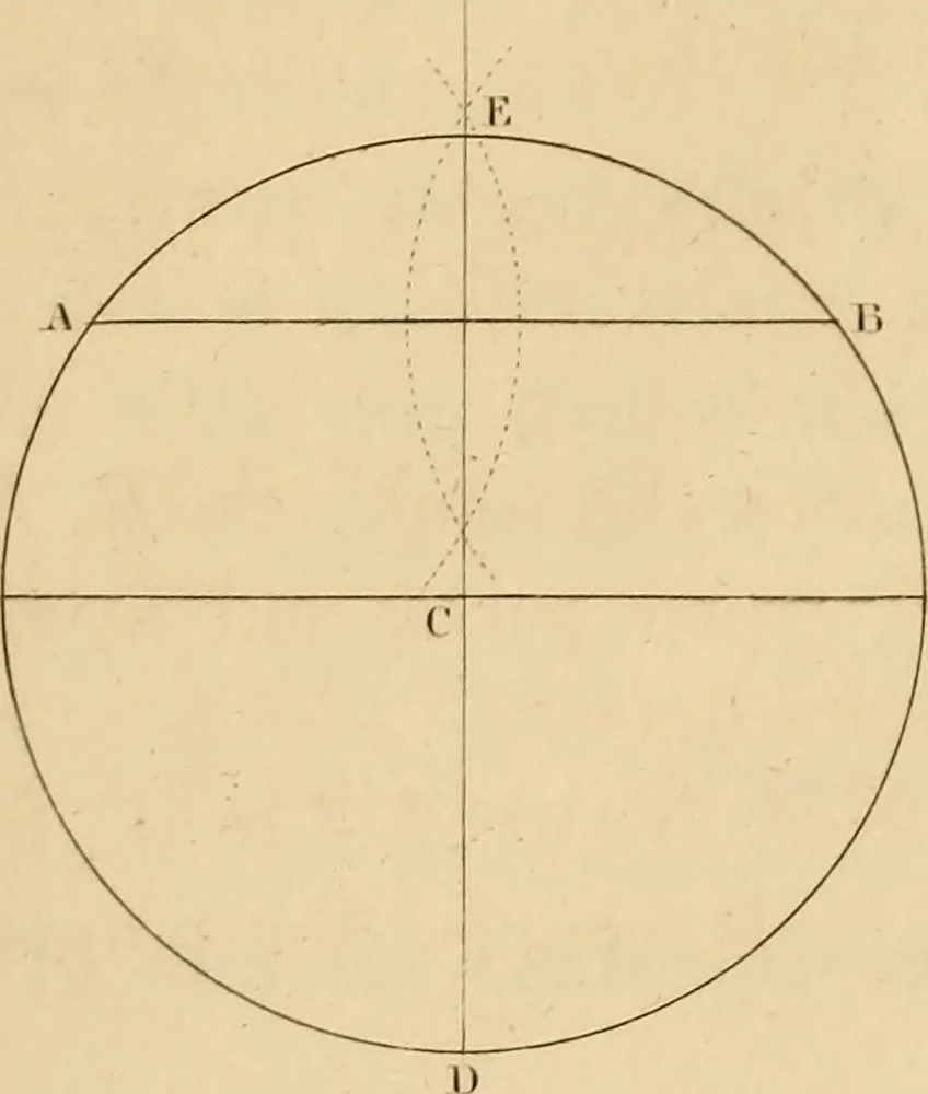 An illustration from A text book of geometrical drawing, for the use of mechanics and schools, in which the definitions and rules of geometry are familiarly explained, 1849, leaf 44