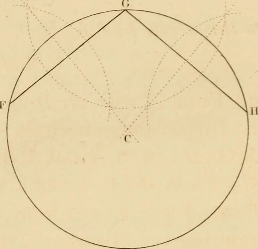 An illustration from A text book of geometrical drawing, for the use of mechanics and schools, in which the definitions and rules of geometry are familiarly explained, 1849, leaf 44
