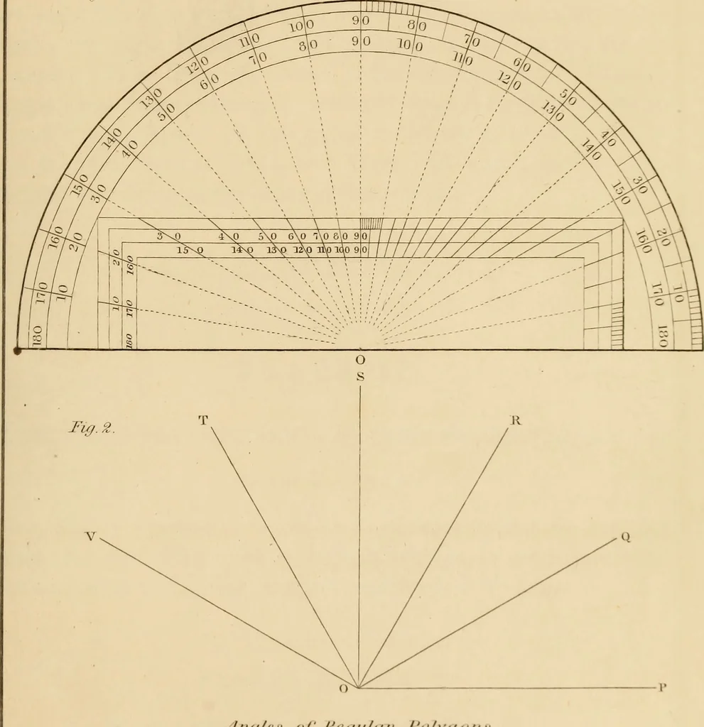 An illustration from A text book of geometrical drawing, for the use of mechanics and schools, in which the definitions and rules of geometry are familiarly explained, 1849, leaf 58