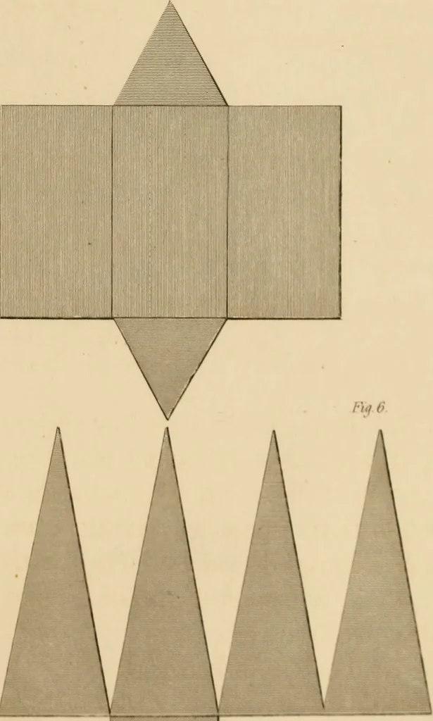 An illustration from A text book of geometrical drawing, for the use of mechanics and schools, in which the definitions and rules of geometry are familiarly explained, 1849, leaf 76