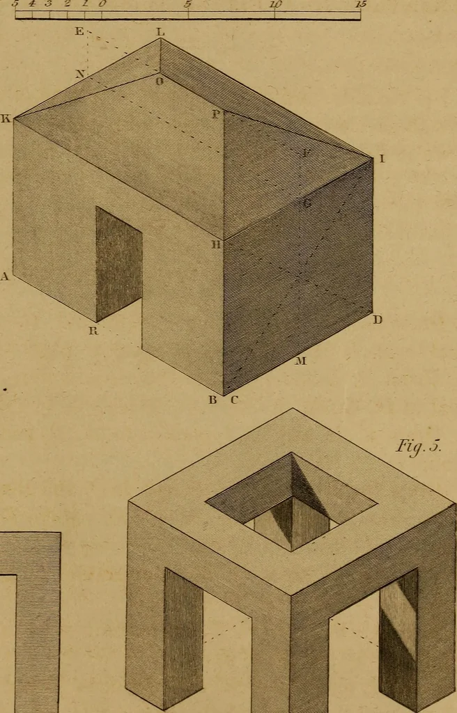 An illustration from A text-book of geometrical drawing, for the use of mechanics and schools, in which the definitions and rules of geometry are familiarly explained .., 1850, leaf 168