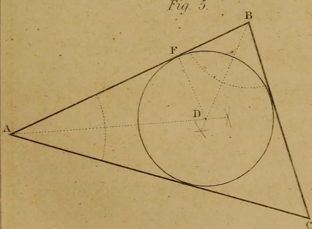 An illustration from A text-book of geometrical drawing, for the use of mechanics and schools, in which the definitions and rules of geometry are familiarly explained .., 1850, leaf 38
