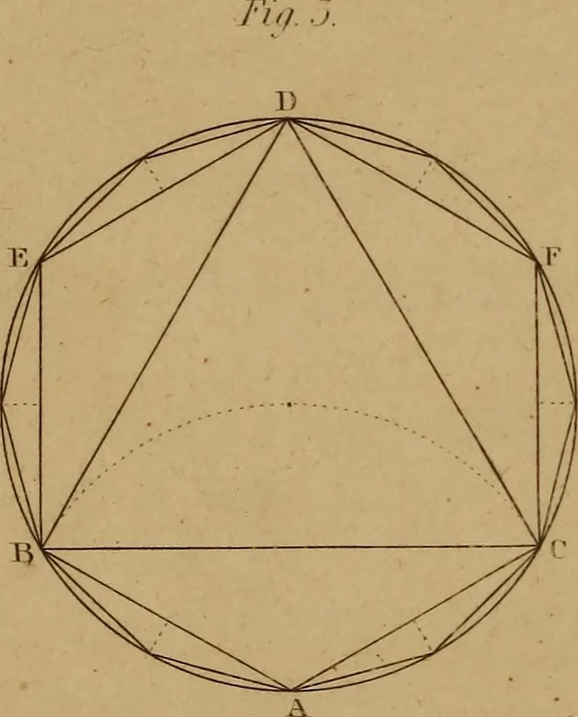 An illustration from A text-book of geometrical drawing, for the use of mechanics and schools, in which the definitions and rules of geometry are familiarly explained .., 1850, leaf 43