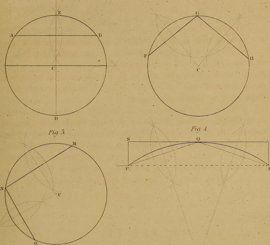 An illustration from A text-book of geometrical drawing, for the use of mechanics and schools, in which the definitions and rules of geometry are familiarly explained .., 1850, leaf 46