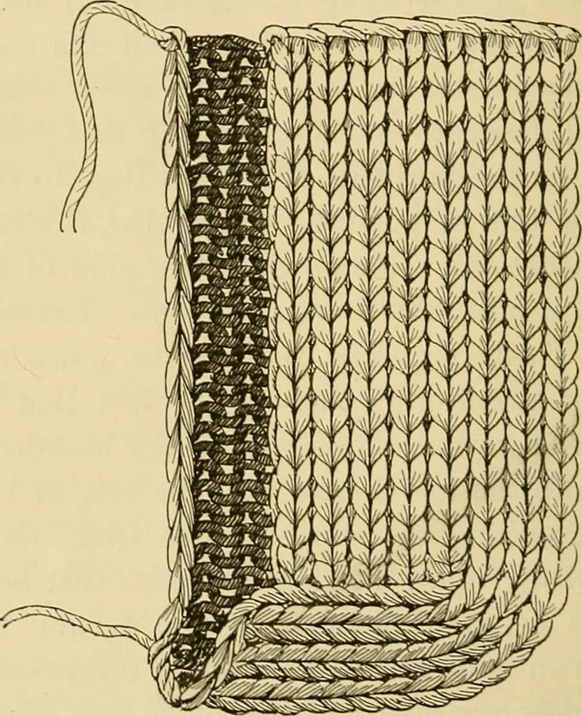 An illustration from A text-book of needlework, knitting and cutting out : with methods of teaching, 1893, leaf 157