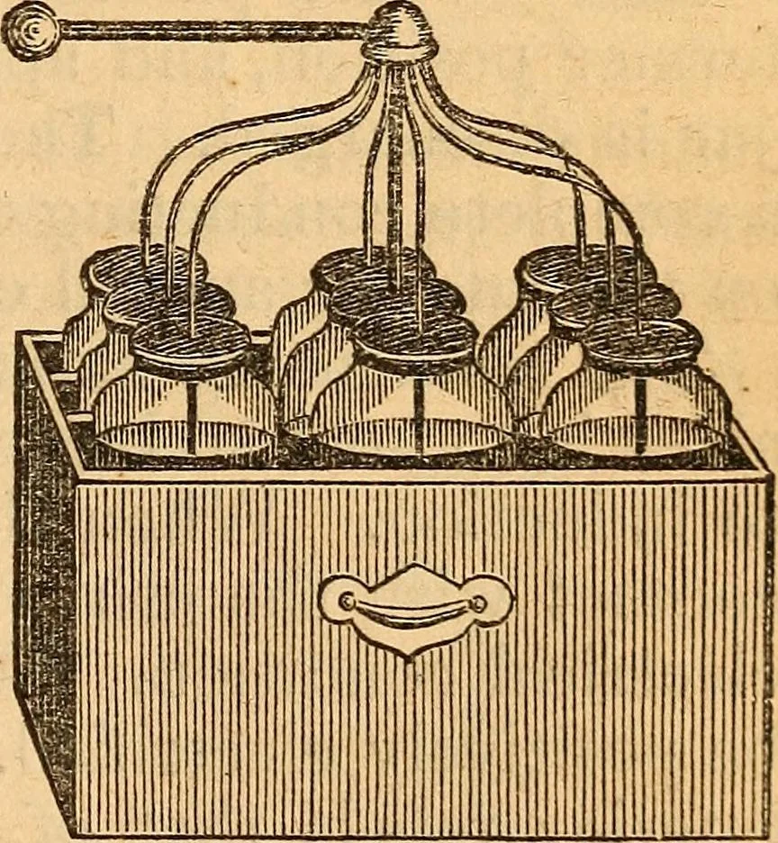An illustration from A text-book on chemistry. For the use of schools and colleges, 1866, leaf 150