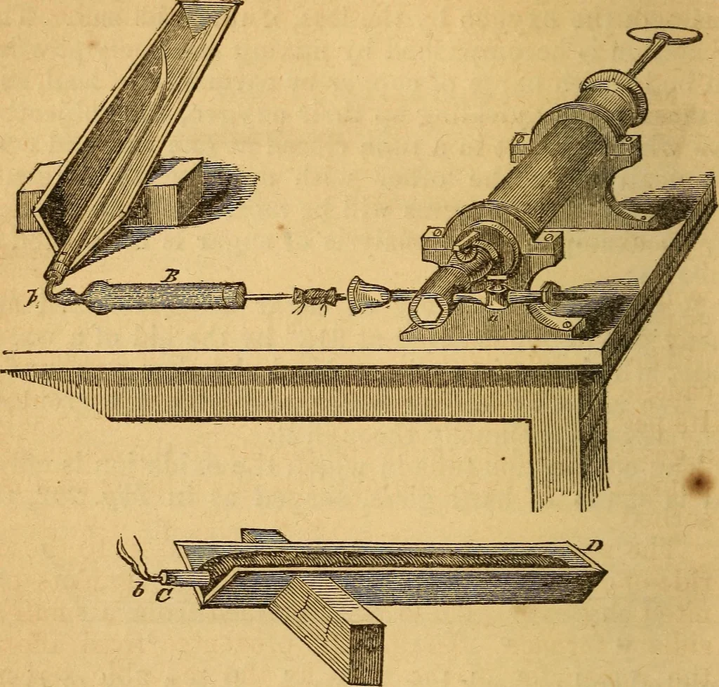 An illustration from A text-book on chemistry. For the use of schools and colleges, 1866, leaf 399