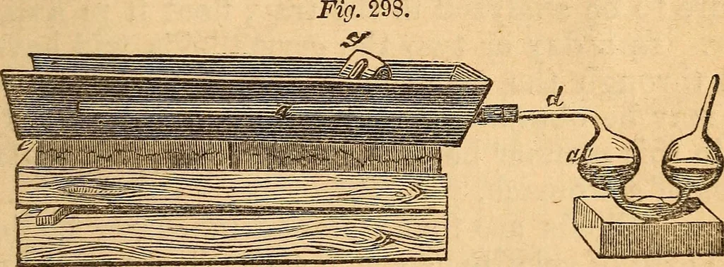An illustration from A text-book on chemistry. For the use of schools and colleges, 1866, leaf 402