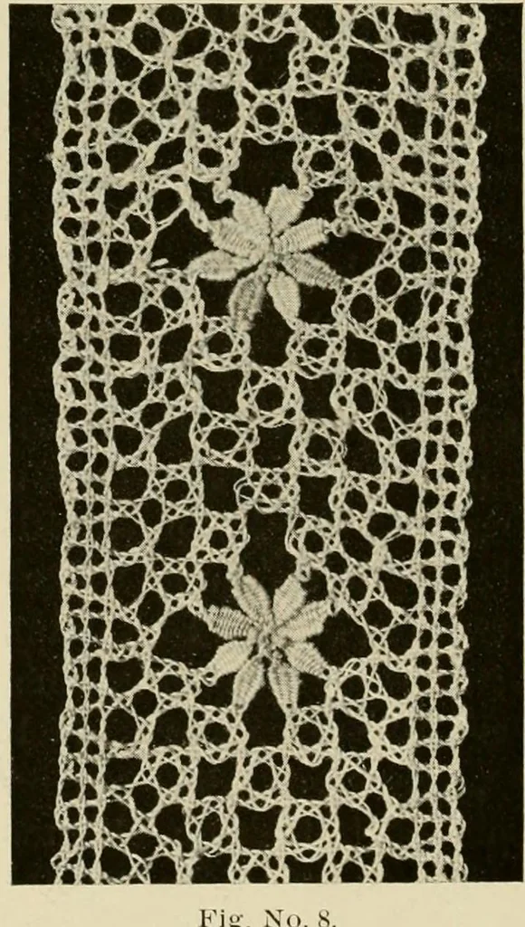 An illustration from A text book on Cluny and torchon laces, 1904, leaf 43