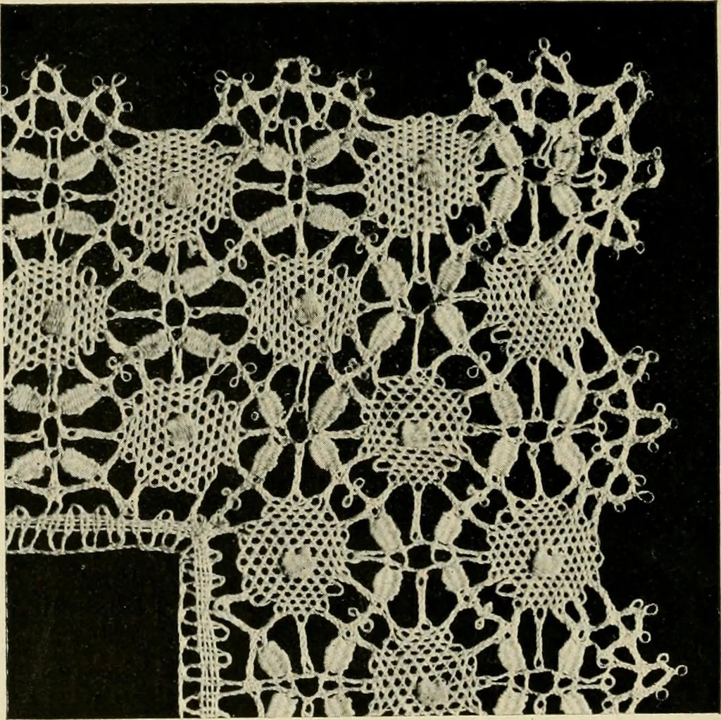 An illustration from A text book on Cluny and torchon laces, 1904, leaf 65