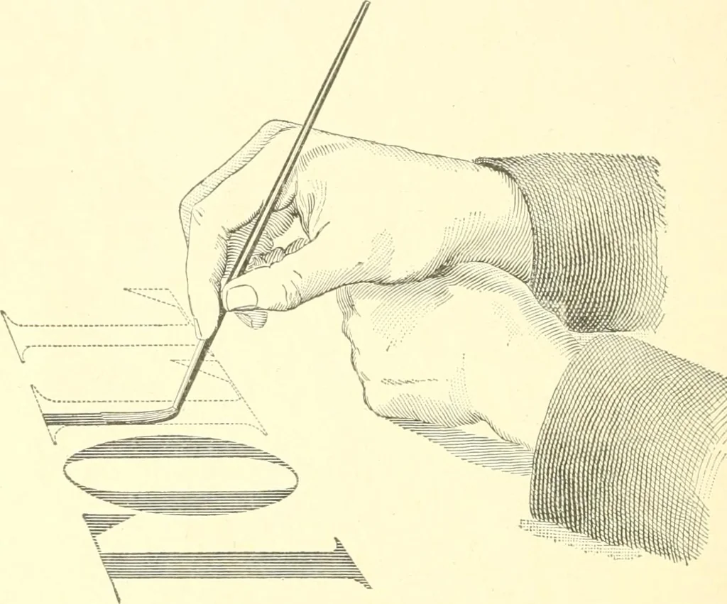 An illustration from A textbook on lettering and sign painting, 1902, leaf 95