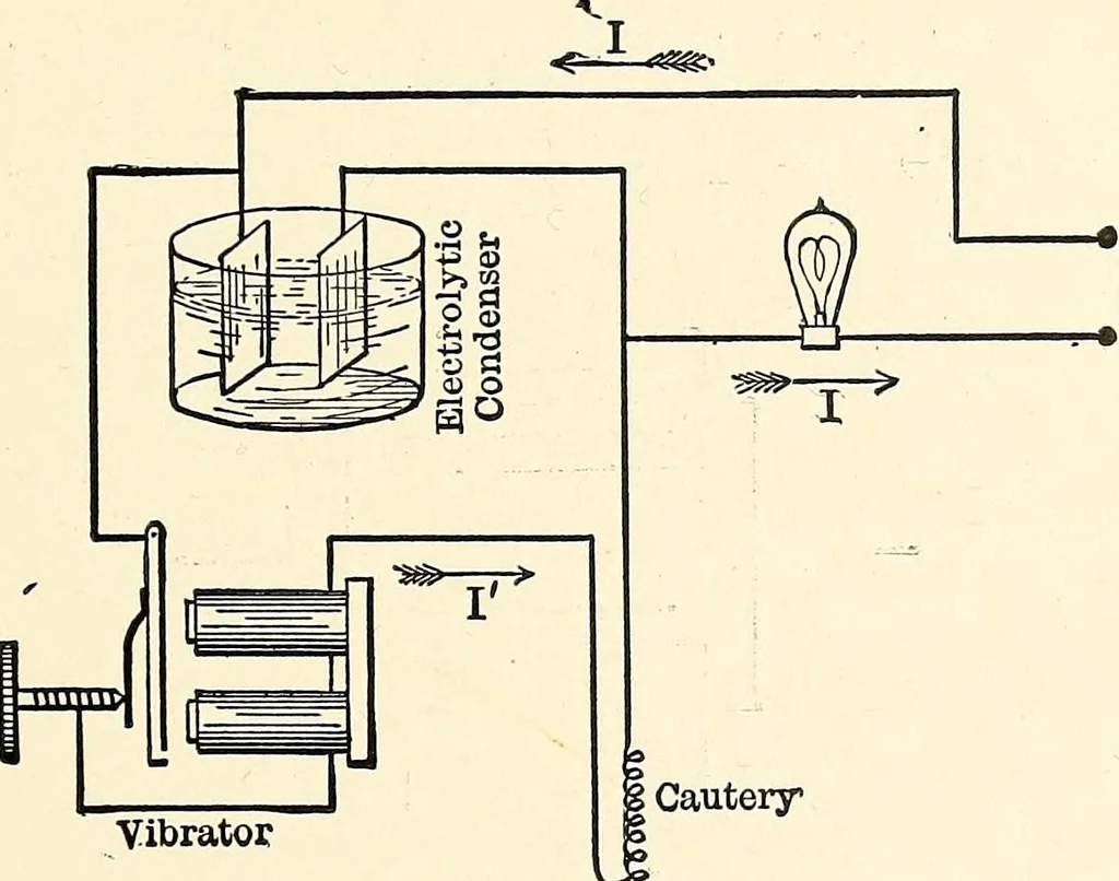 An illustration from Text-book on static electricity, 1904, leaf 80