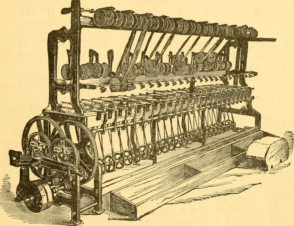 An illustration from Textile calculations: being a guide to calculations relating to the construction of all kinds of yarns and fabrics, 1896, leaf 16