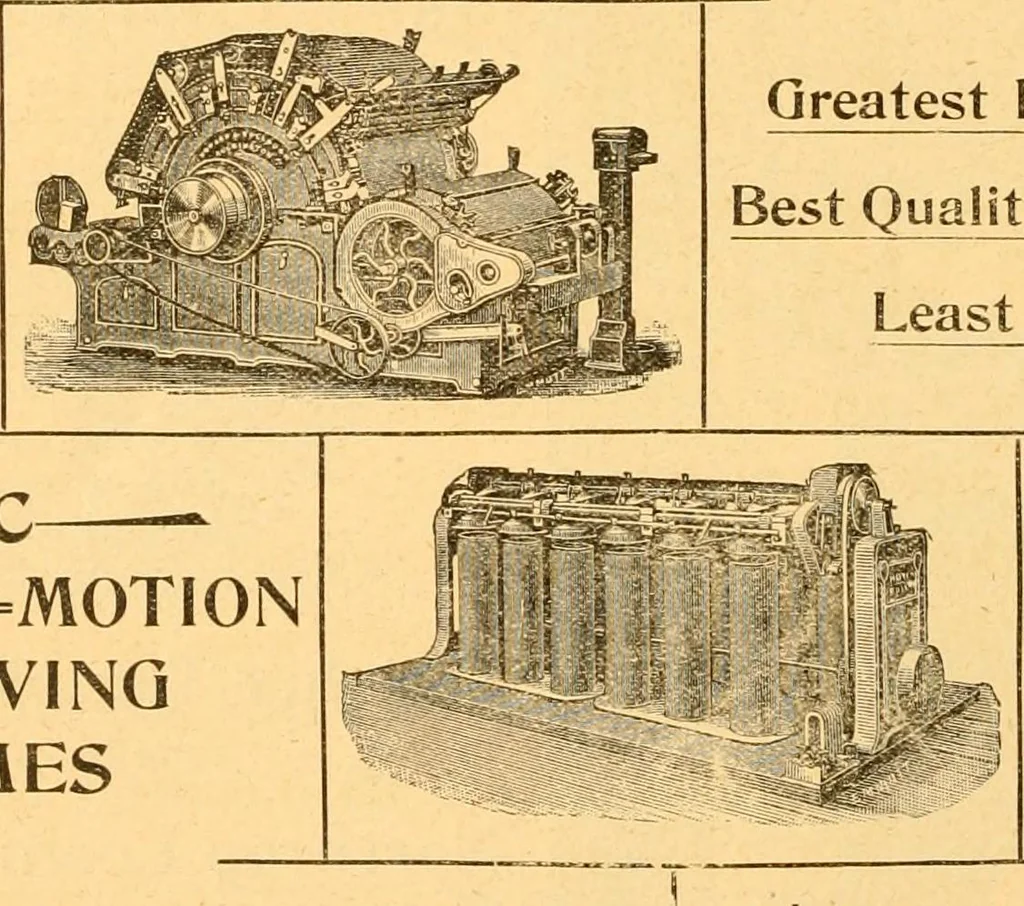An illustration from Textile calculations: being a guide to calculations relating to the construction of all kinds of yarns and fabrics, 1896, leaf 165