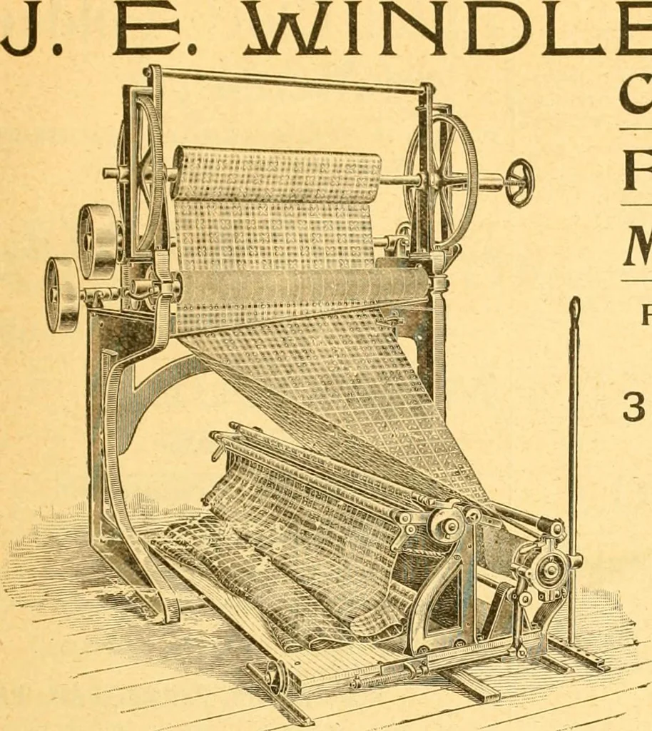 An illustration from Textile calculations: being a guide to calculations relating to the construction of all kinds of yarns and fabrics, 1896, leaf 168