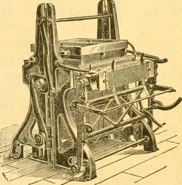 An illustration from Textile calculations: being a guide to calculations relating to the construction of all kinds of yarns and fabrics, 1896, leaf 6